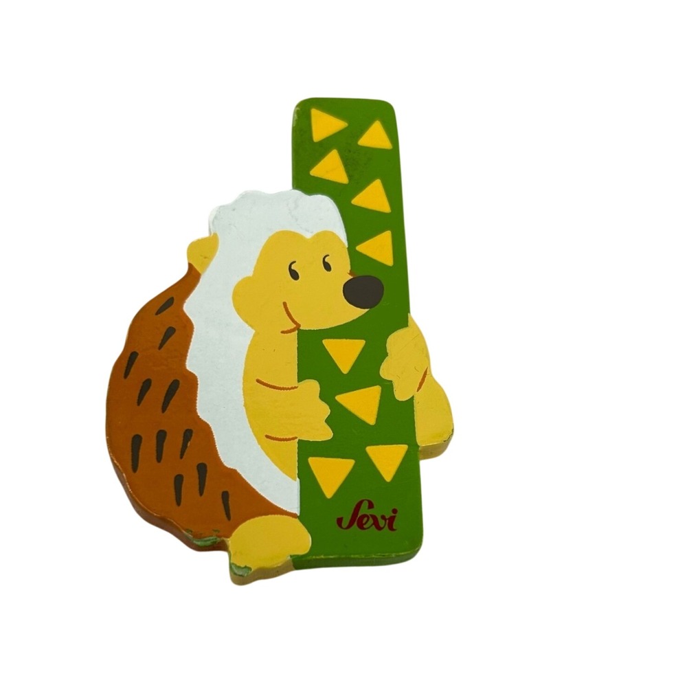 Sevi Wooden Animal Alphabet Letter I Hedgehog Kids Room Decor Hand Painted